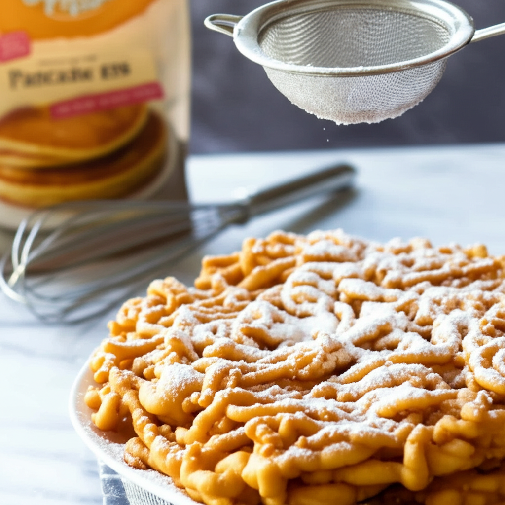 Generate a high-quality, relevant image prompt for an article about: Can I Make Funnel Cake With Pan